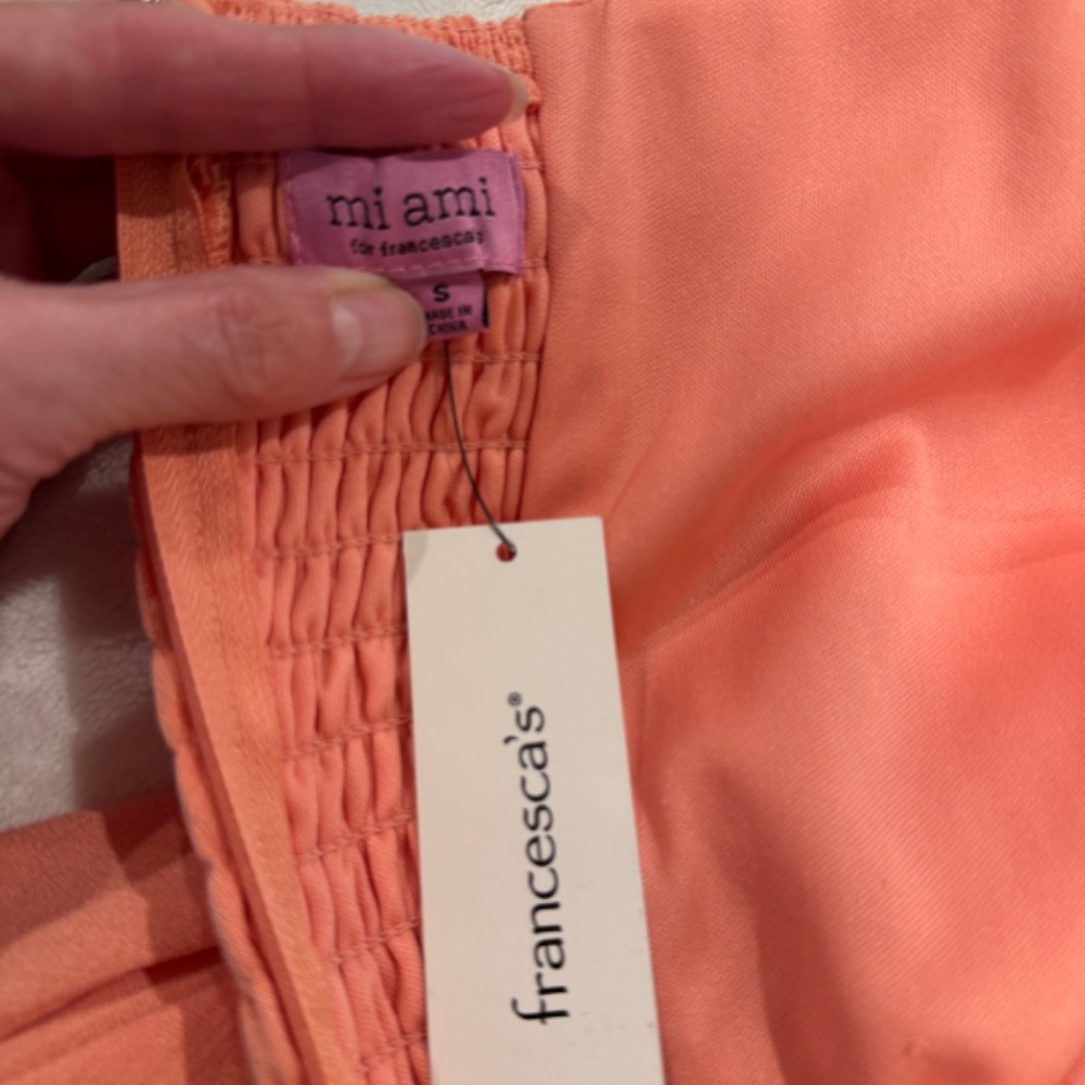 NWT Francesa's Mi Ami sleeveless, peach-colored mini dress Size Small - Picture 3 of 5